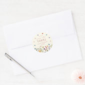Young Wild & Three Wildflower 3de Verjaardagsfeest Ronde Sticker (Envelop)