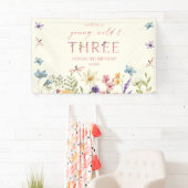 Young Wild & Three Wildflower 3de verjaardagsfeest Spandoek (Insitu)