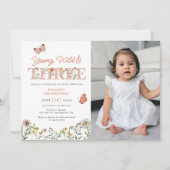 Young Wild & Three Wildflower 3rd Birthday Invitat Kaart (Voorkant)