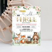 Young Wild Three Woodland 3e verjaardag Kaart