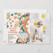 Young Will Drie Retro Bloemen 3e Verjaardagsfeest Kaart (Voorkant)