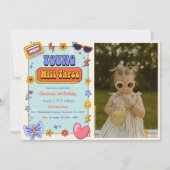 Young Will Three Groovy Hippie 3e Verjaardag Foto Kaart (Voorkant)