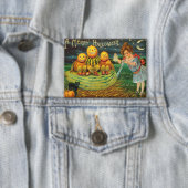 Young Witch's Brew: Pompoen Mannen op Magick Altar Button (Insitu)