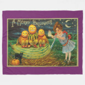 Young Witch's Brew: Pompoen Mannen op Magick Altar Fleece Deken (Voorkant (Horizontaal))