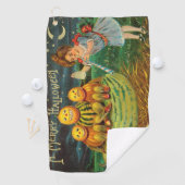 Young Witch's Brew: Pompoen Mannen op Magick Altar Golfhanddoek (Insitu)