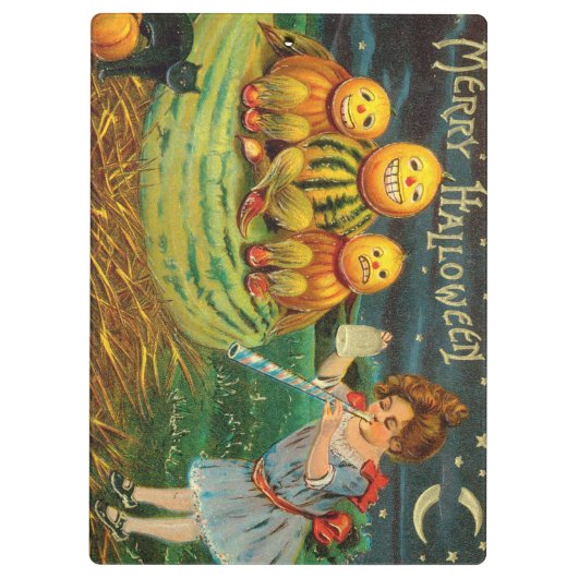 Young Witch's Brew: Pompoen Mannen op Magick Altar Klembord (Achterkant)