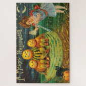 Young Witch's Brew: Pompoen Mannen op Magick Altar Legpuzzel (Verticaal)