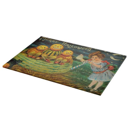 Young Witch's Brew: Pompoen Mannen op Magick Altar Snijplank (Hoek)