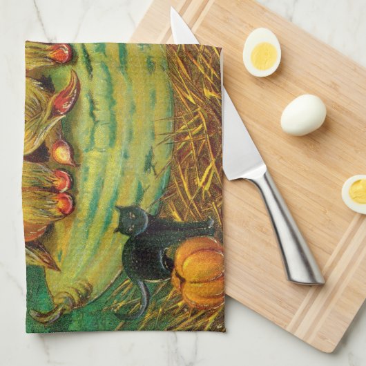 Young Witch's Brew: Pompoen Mannen op Magick Altar Theedoek (Quarter Fold)