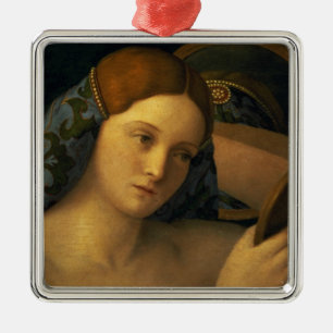 Young Woman bij haar Toilet Metalen Ornament