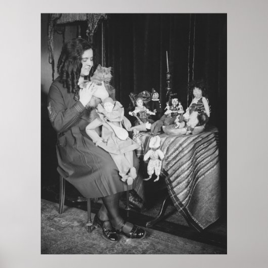 Young Woman, Cat & Dolls, jaren '20 Poster (Voorkant)