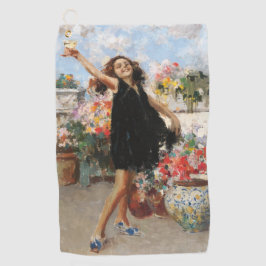 Young Woman Celebrating Victory (Vincenzo Irolli) Golfhanddoek