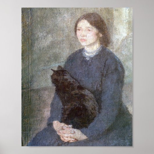 Young Woman Holding a Black Cat - Gwen John Poster (Voorkant)