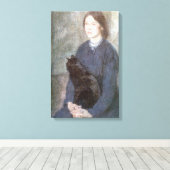 Young Woman Holding Black Cat (door Gwen John) Canvas Afdruk (Insitu (Houten vloer))