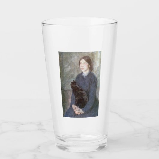 Young Woman Holding Black Cat (door Gwen John) Glas (Voorkant)