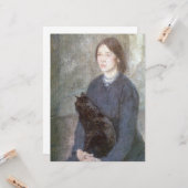 Young Woman Holding Black Cat (door Gwen John) Kaart (Voorkant / Achterkant in situ)