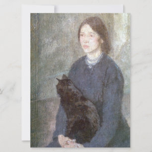 Young Woman Holding Black Cat (door Gwen John) Kaart