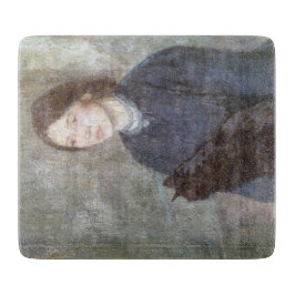 Young Woman Holding Black Cat (door Gwen John) Snijplank