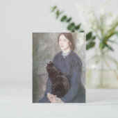 Young Woman Holding Black Cat - Gwen John Briefkaart (Staand voorkant)