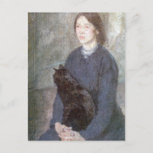 Young Woman Holding Black Cat - Gwen John Briefkaart