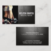 Young Woman Holding Dumbbell Visitekaartje (Voorkant / Achterkant)