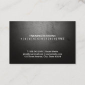 Young Woman Holding Dumbbells | Geschiktheid Logo Visitekaartje (Achterkant)