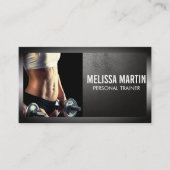 Young Woman Holding Dumbbells | Geschiktheid Visitekaartje (Voorkant)