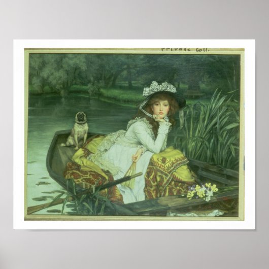 Young Woman in a Boat, Reflections, c.1870 (oil) Poster (Voorkant)