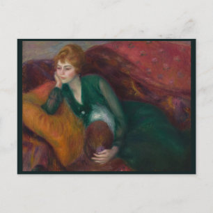 Young Woman in Green, William James Glackens Briefkaart