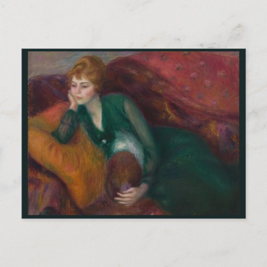 Young Woman in Green, William James Glackens Briefkaart (Voorkant)