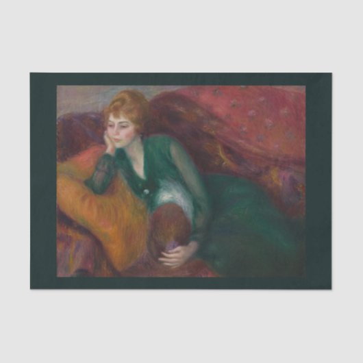 Young Woman in Green, William James Glackens Tissuepapier (Voorkant)