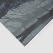 Young Woman In Red Gown With Black Wolf Guardian Tissuepapier (Detail)