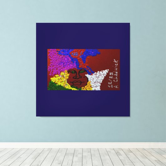 Young Woman in the Flower Mist Canvas Afdruk (Insitu (Houten vloer))