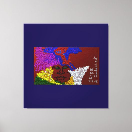 Young Woman in the Flower Mist Canvas Afdruk (Voorkant)