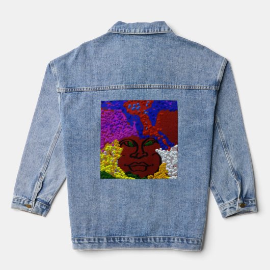 Young Woman in the Flower Mist Denim Jacket (Achterkant)