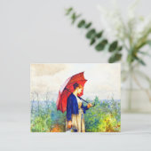 Young Woman Knitting van Daniel Ridgway Knight Briefkaart (Staand voorkant)