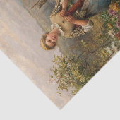 Young Woman Knitting van Daniel Ridgway Knight Tissuepapier (Detail)