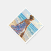 Young Woman On the Beach Looking At Sailboats Servet (Hoek)