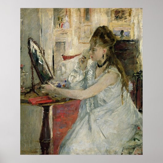 Young Woman Powdering haar Face, 1877 Poster (Voorkant)