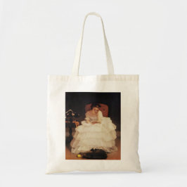 Young Woman Reading Painting Tote Bag