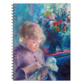 Young Woman Sewing by Pierre-Auguste Renoir Notitieboek (Voorkant)