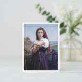 Young Woman Shepherdess, Bouguereau Briefkaart (Staand voorkant)