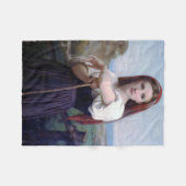 Young Woman Shepherdess, Bouguereau Fleece Deken (Voorkant (Horizontaal))