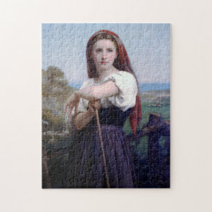 Young Woman Shepherdess, Bouguereau Legpuzzel