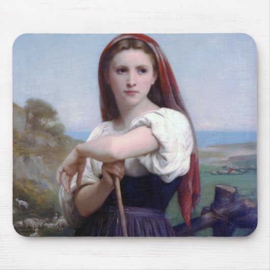 Young Woman Shepherdess, Bouguereau Muismat (Voorkant)