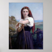Young Woman Shepherdess, Bouguereau Poster (Voorkant)