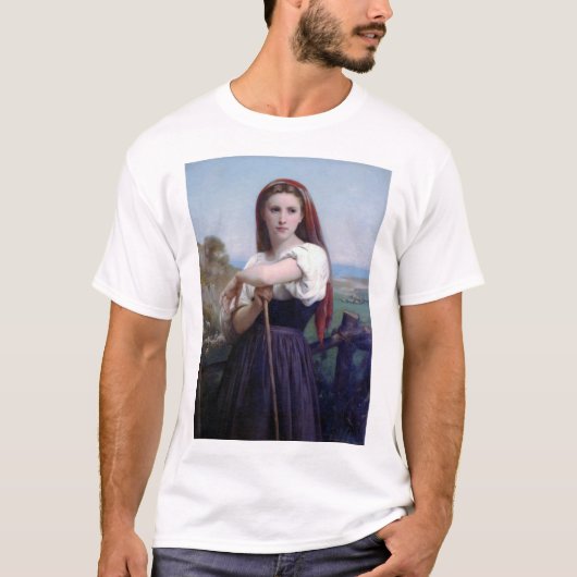 Young Woman Shepherdess, Bouguereau T-shirt (Voorkant)