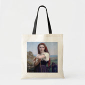 Young Woman Shepherdess, Bouguereau Tote Bag (Voorkant)