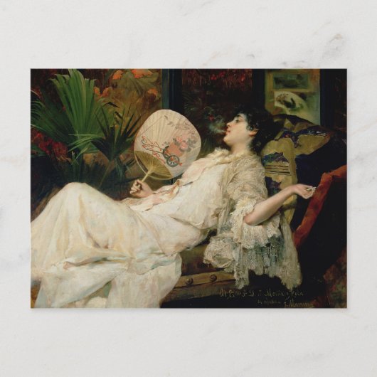 Young Woman Smoking, 1894 Briefkaart (Voorkant)