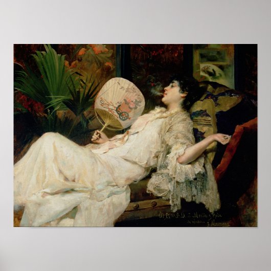 Young Woman Smoking, 1894 Poster (Voorkant)